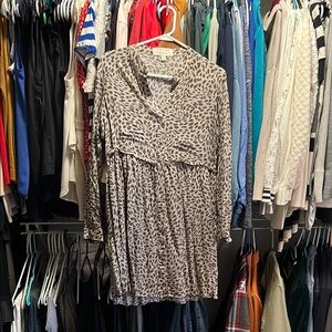 Cloth & Stone Tan Long Sleeve Wrap Sundress